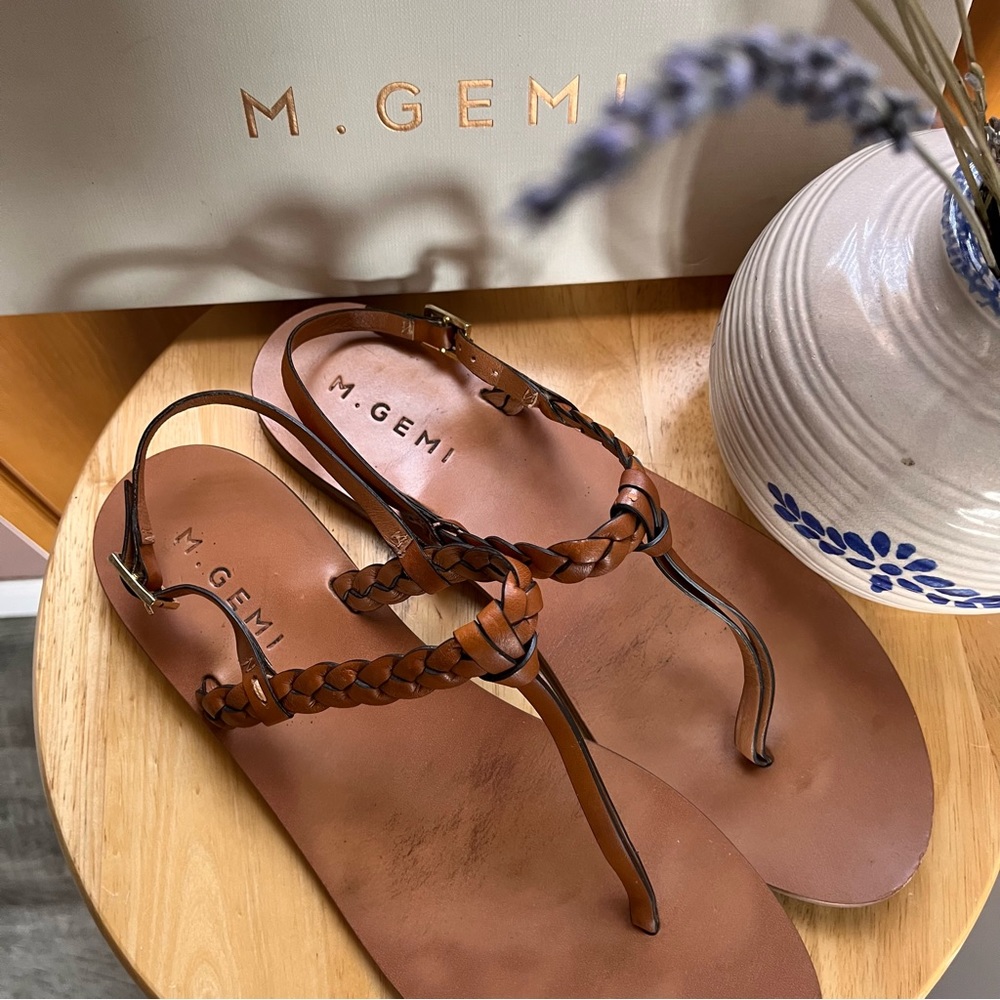 M. Gemi Treccia gladiator sandals in brown leather
